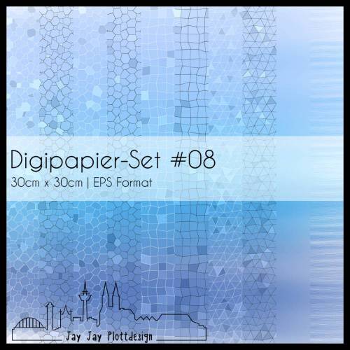 Digipapier Set #08 (blau) zum ausdrucken, plotten, scrappen, basteln und mehr