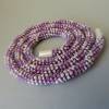 Häkelkette, lila + weiß, Länge 61 cm, Halskette aus Glasperlen gehäkelt, Perlenkette, Glasperlenkette, Magnetverschluss Bild 1