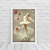 Collage TÄNZERIN rote Luftballons Bild auf Holz Leinwand Kunstdruck Wanddeko Vintage Shabby Steampunk online kaufen Bild 6