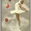 Collage TÄNZERIN rote Luftballons Bild auf Holz Leinwand Kunstdruck Wanddeko Vintage Shabby Steampunk online kaufen Bild 8