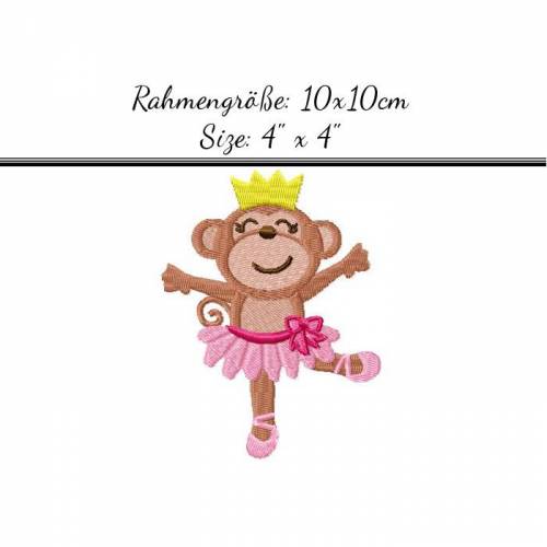 Stickdatei "Affenballerina" 10x10