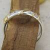 Schmaler Ring aus Silber 925/- mit Golddrähten und Zirkonia Bild 3