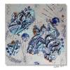 Acrylbild auf Leinwand mit spannender tiefer Struktur in Blautönen, Wandbild, Collage, abstrakte Malerei, Kunstwerke Bild 2