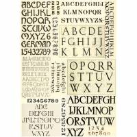 Reispapier - Motiv Strohseide - A4 - Decoupage - Vintage - Shabby - Buchstaben - Alphabet- 19067 Bild 1