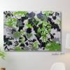 Fantasievolles Acrylbild, mit Farbklecksen in Schwarz und Grün auf Leinwand. abstrakt, modern, Wandbild, Kunst Bild 4