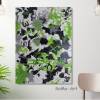 Fantasievolles Acrylbild, mit Farbklecksen in Schwarz und Grün auf Leinwand. abstrakt, modern, Wandbild, Kunst Bild 5