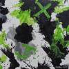 Fantasievolles Acrylbild, mit Farbklecksen in Schwarz und Grün auf Leinwand. abstrakt, modern, Wandbild, Kunst Bild 7