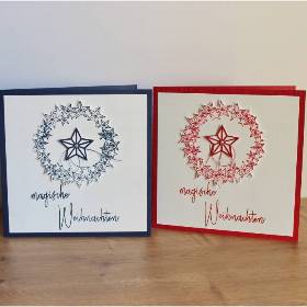 Weihnachtskarte Grußkarte "Sternenkranz" aus der Manufaktur Karla