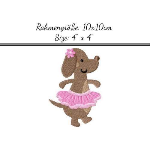 Stickdatei "Ballerinahund" 10x10