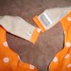 Halstuch Sabbertuch Speichelfänger für Erwachsene orange mit weißen Punkten Bild 3