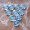 10x Cabochons 12 mm "Blume" weiße Farbe AB Color Bild 1