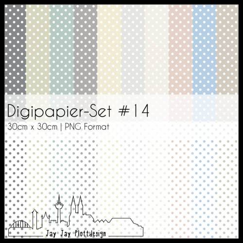 Digipapier Set #14 (Polkadots) zum ausdrucken, plotten, scrappen, basteln und mehr