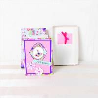 Geldgeschenk Geburtstag, Glückwunschkarte in Geschenkverpackung, rosa lila Bild 1