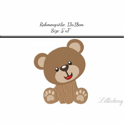 Stickdatei "sitzender Teddybär" 13x18