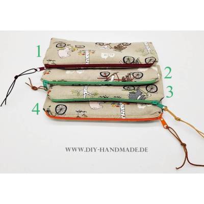 Mäppchen 21x10 cm – Stiftemäppchen mit Reißverschluss, Tierprint, verschiedene Farben