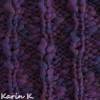 Schlauchschal dunkles Violett Farbverlauf mit Kobaltblau und Bordeauxviolett gestrickt aus Wolle von Lana Grossa Bild 9