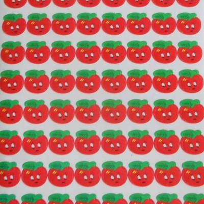 Tomate / Apfel  Sticker Aufkleber 80 Stück selbstklebend