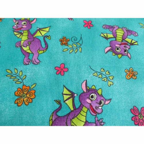 Bio Baumwolle Organic Cotton Popeline kleiner Drache smaragdgrün Oeko-Tex Standard 100 (1m/9,-€) 