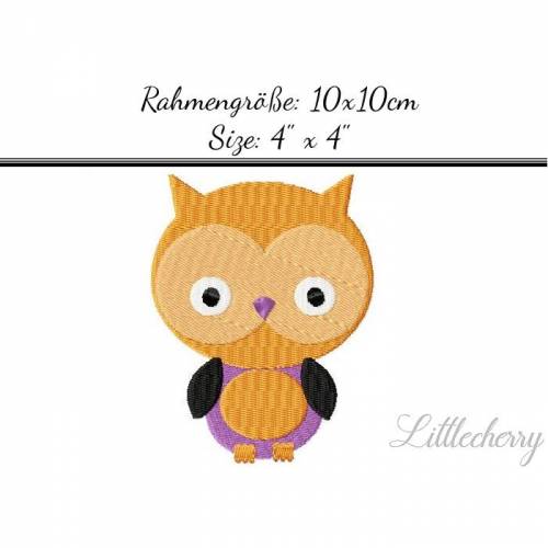 Stickdatei "Owl orange" 10x10