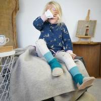 Türkise Hausschuhe für Babys und Kinder aus weicher Wolle Bild 1