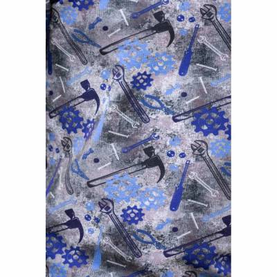 French Terry Sweatstoff DO IT YOURSELF grau blau schwarz – Männerstoffe Meterware für Hoody, Shirt, Mitwachshose