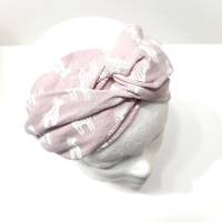 Turban Stirnband aus Musselin in rosa mit Zebras, Haarband Bild 1