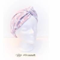 Turban Stirnband aus Musselin in rosa mit Zebras, Haarband Bild 3