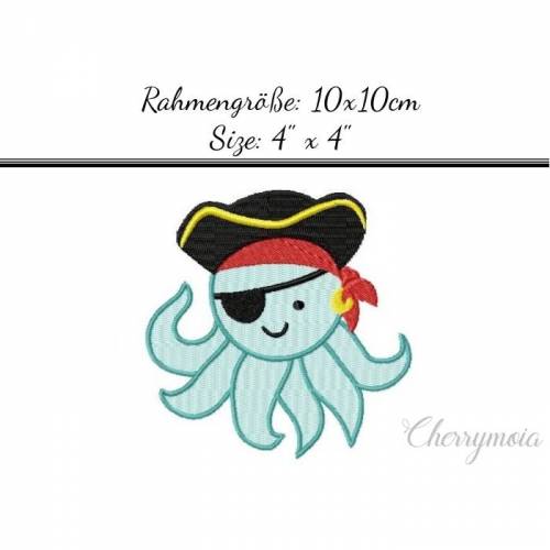 Stickdatei "Piratenkrake" 10x10