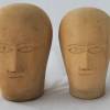 Perückenkopf Vintage Hutständer mit geschnitztem Gesicht Größe 52 Bild 5