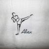 Besticktes personalisiertes Handtuch Motiv Kickboxer und Namen Frotteetuch mit gesticktem Monogramm Geburtstagsgeschenke Bild 4
