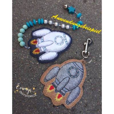 *  Rakete,  Anhänger / Rechenhilfe *  ITH - Stickdatei, in 2 Ausführungen