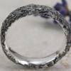 Schmaler Ring aus geschwärztem Silber 925/-. Knitterring, ca 3-4 mm Bild 3