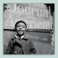 Leinwandbild Portraits of Harlem - Little Boy -   Schwarz weiß Fotografie - Kunstdruck - Photoart - Kunst - Druck - Wandbild Vintage Bild 1