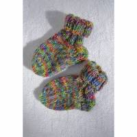Babysocken Erstlingssocken Socken Baby Stricksocken grün blau rosa bunt handgestrickt 0-6 Monate Bild 1