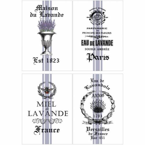 Reispapier - Motiv Strohseide - A4 - Decoupage - Vintage - Shabby -Lavender - 19061