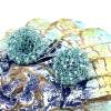 SEEIGEL - hand gestrickte OHRRINGE aus hell türkisfarbenem Kupferdraht mit eisblauen Rocailles Bild 4