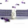 SCHLAUCHKETTE: doppelt hand gestricktes COLLIER in Lavendel mit matt-silberfarbenem Magnetverschluss Bild 2