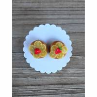 Ohrstecker Mini Obst Zitrone Törtchen Ohrringe Ohrschmuck modelliert aus Polmer Clay Bild 1