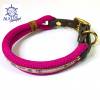 Hundehalsband verstellbar pink rosa gold mit Leder und Schnalle Bild 5