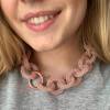 fingergestrickte STATEMENT Halskette / GLIEDERKETTE aus roségoldfarbenem Kupferdraht mit Ring-Clip-Verschluss Bild 4