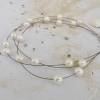 Leichter Hochzeitsschmuck, zierliches dreiteiliges Schmuckset, schwebende Perlen als Brautschmuck Bild 3
