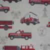 12,30 EUR/m Canvas Dekostoff - Feuerwehr auf natur / hellbeige, Feuerwehrauto Bild 3