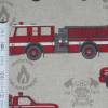 12,30 EUR/m Canvas Dekostoff - Feuerwehr auf natur / hellbeige, Feuerwehrauto Bild 5