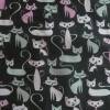 9,70 EUR/m Stoff Baumwolle lustige Katzen auf schwarz Bild 3