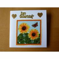 Geburtstagskarte mit Sonnenblumen Grußkarte Bild 1
