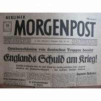 Historische Berliner Morgenpost vom 6.9.1939, 41.Jahrgang Nr.213. Bild 1