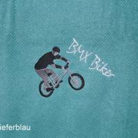 Besticktes personalisiertes Handtuch Extremsport BMX-Biker Frotteetuch mit gesticktem Monogramm edel Geburtstagsgeschenk Bild 3