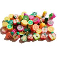 50 Polymer Perlen Obst, Früchte, gemischt, ca. 8 -12 mm