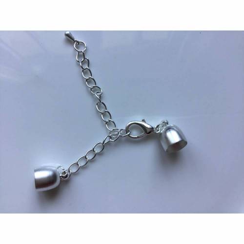 Verschluss Endkappen matt silberfarben 8mm