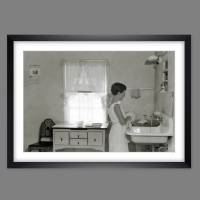 Art Deco, In der Küche, Kunstdruck Poster gerahmt 54x39 cm, Schwarz weiß Fotografie, gerahmte Bilder, Vintage Art, Fineartprint Bild 1